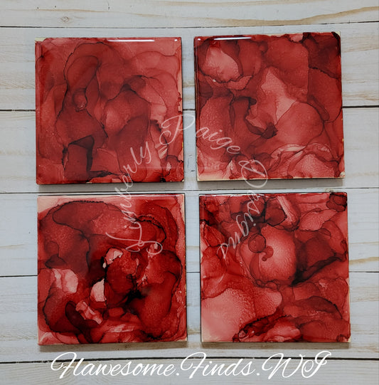 Cupid's Kiss 4 Piece Coaster Set