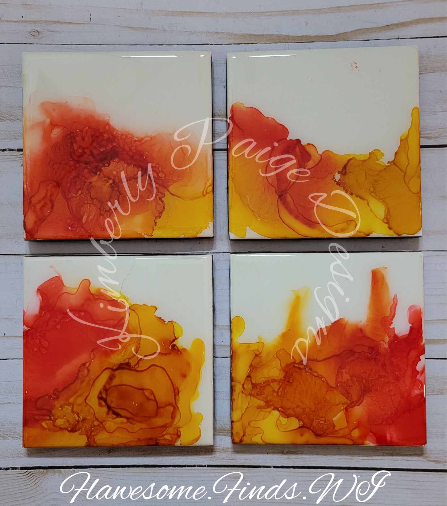 Rising Flames 5 Piece Coaster Set