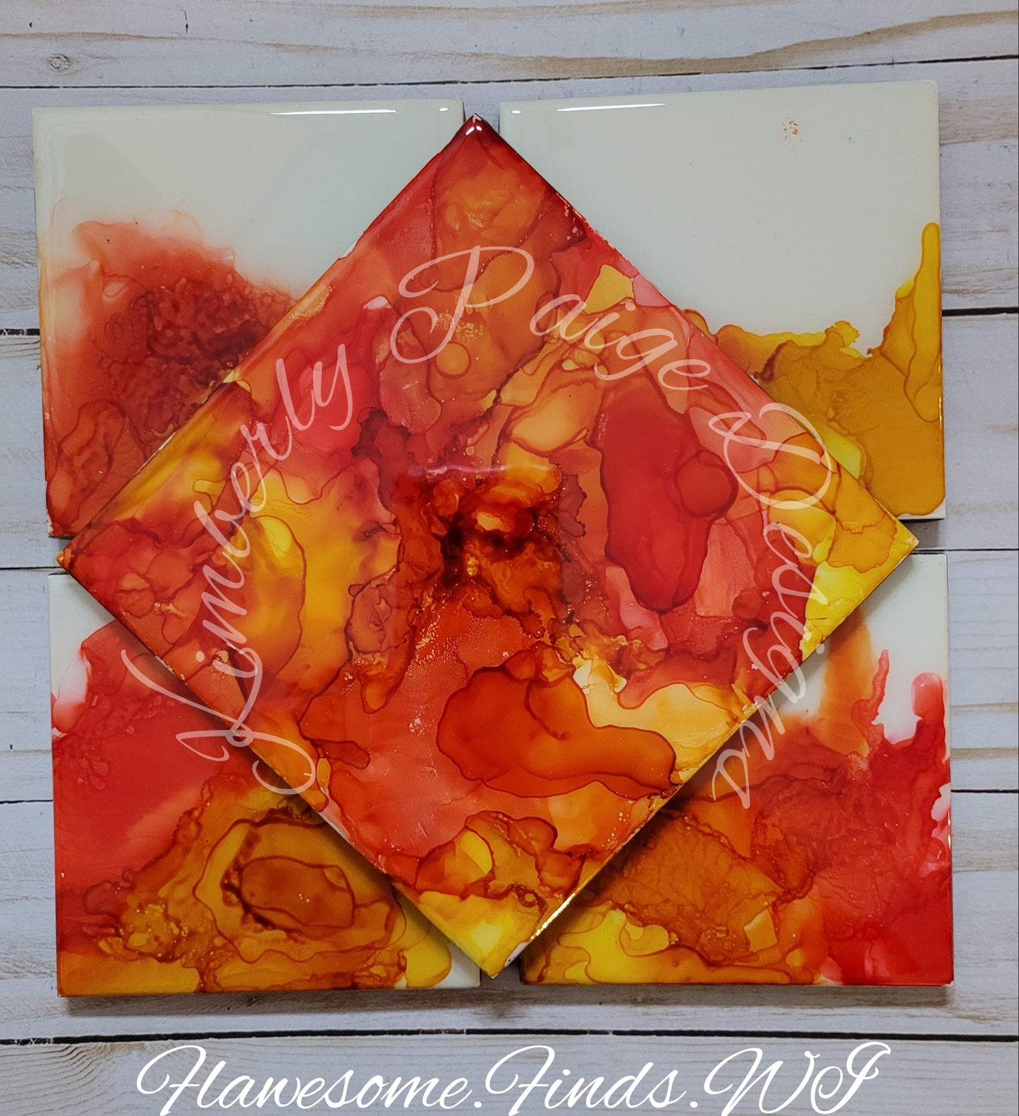 Rising Flames 5 Piece Coaster Set