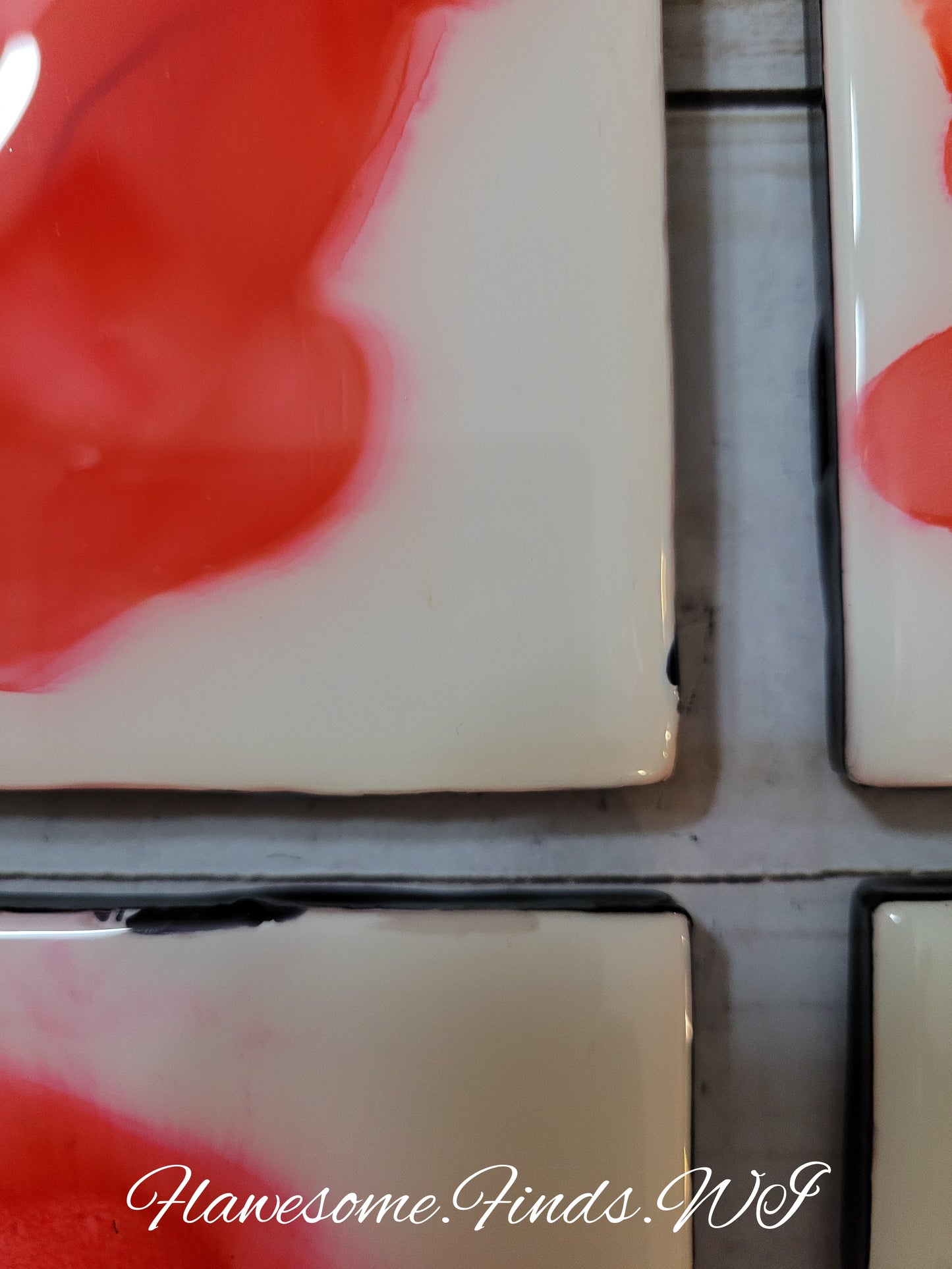 Red & White 4 Piece Coaster Set