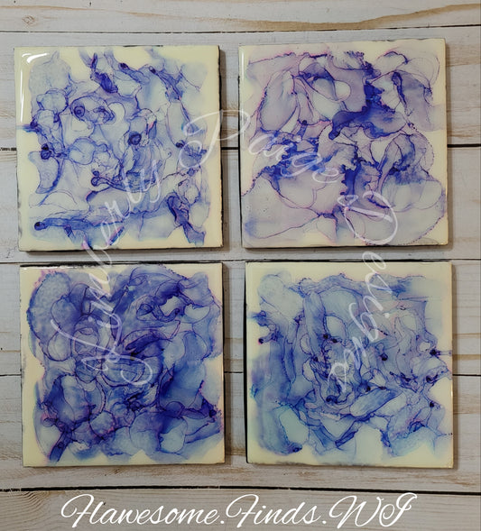 Blue 4 Piece Coaster Set