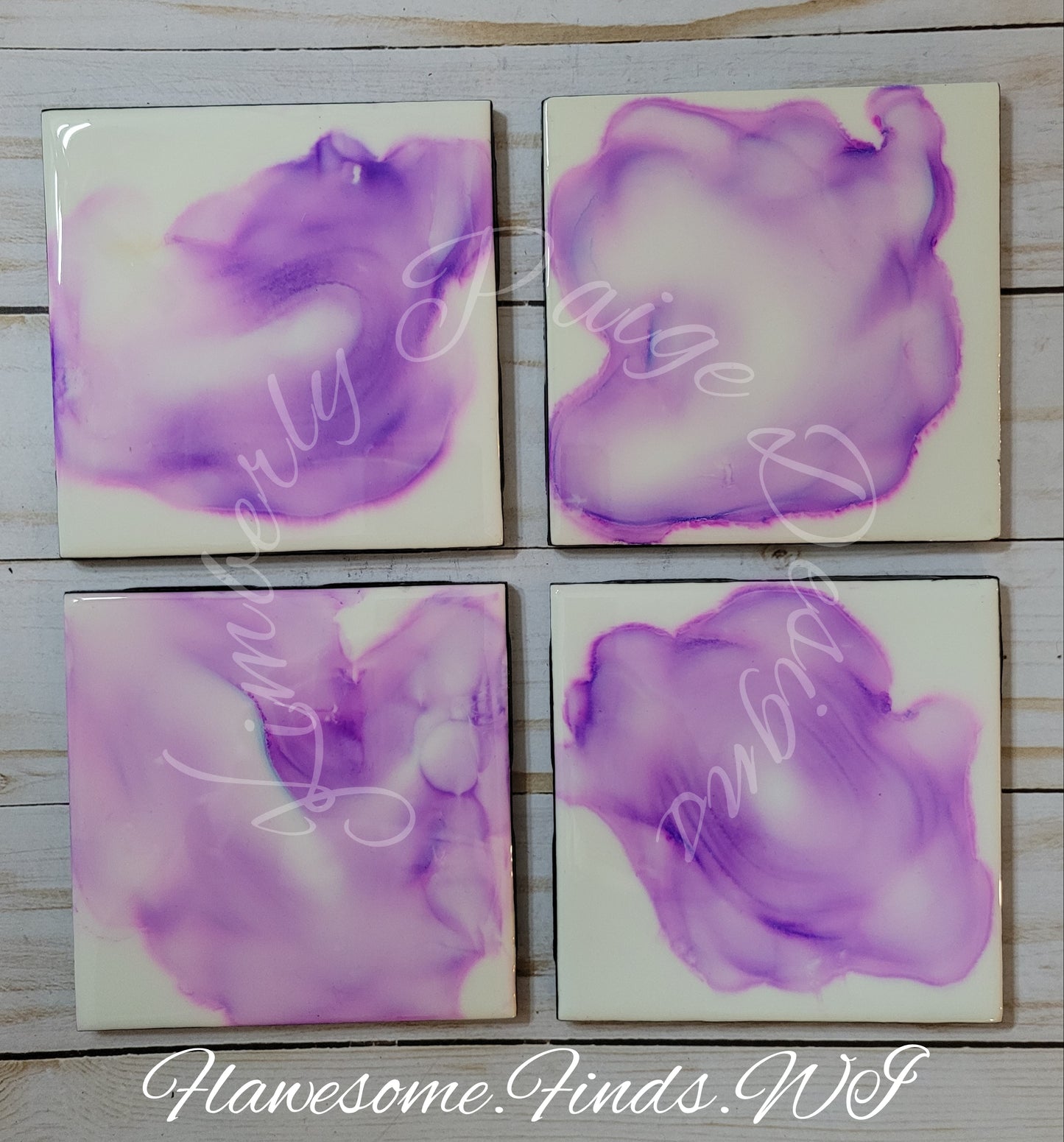 Purple Clouds Set #1 4 Piece Coaster Set