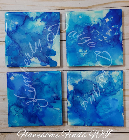 Blue 4 Piece Coaster Set