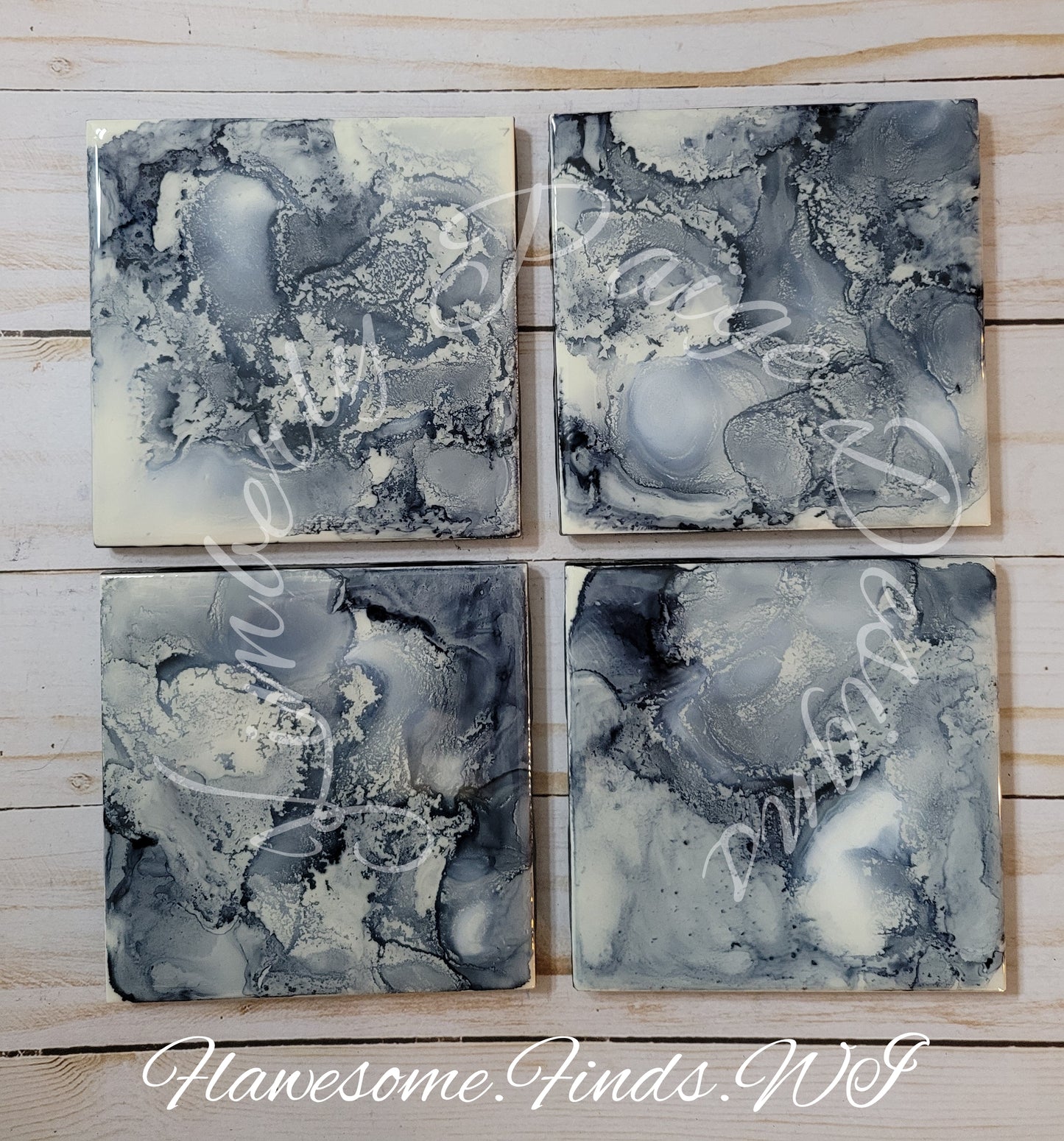 Original Grey Set #1 4 Piece Coaster Set