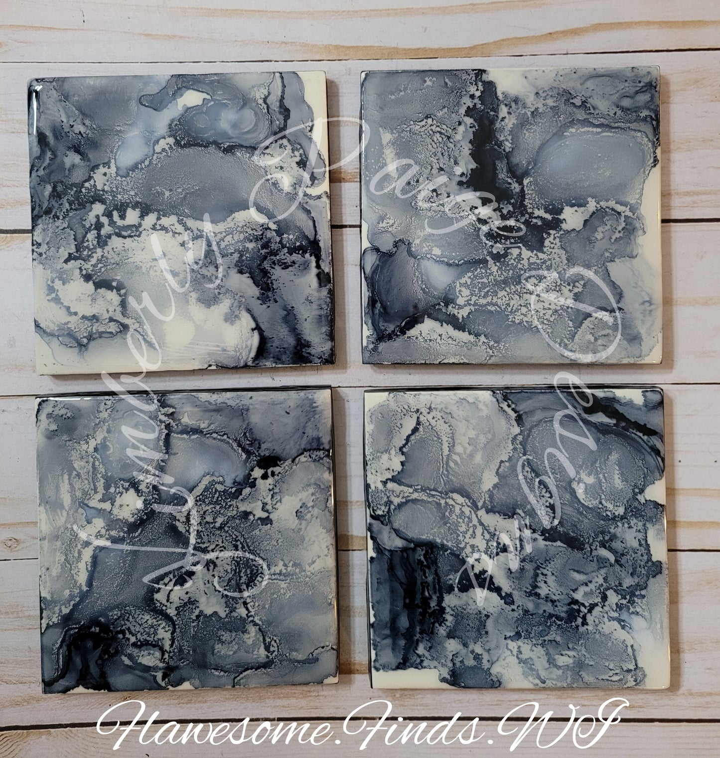 Original Grey Set #2 4 Piece Coaster Set