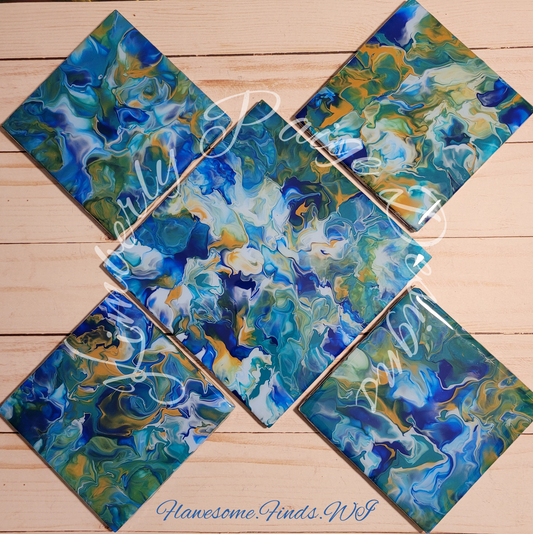 Blue Dreams 5 Piece Coaster Set