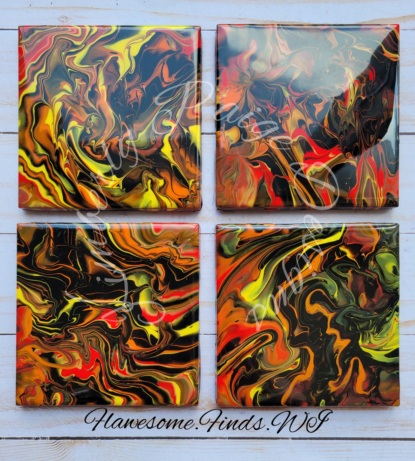 Lava 4-Piece Coaster Set