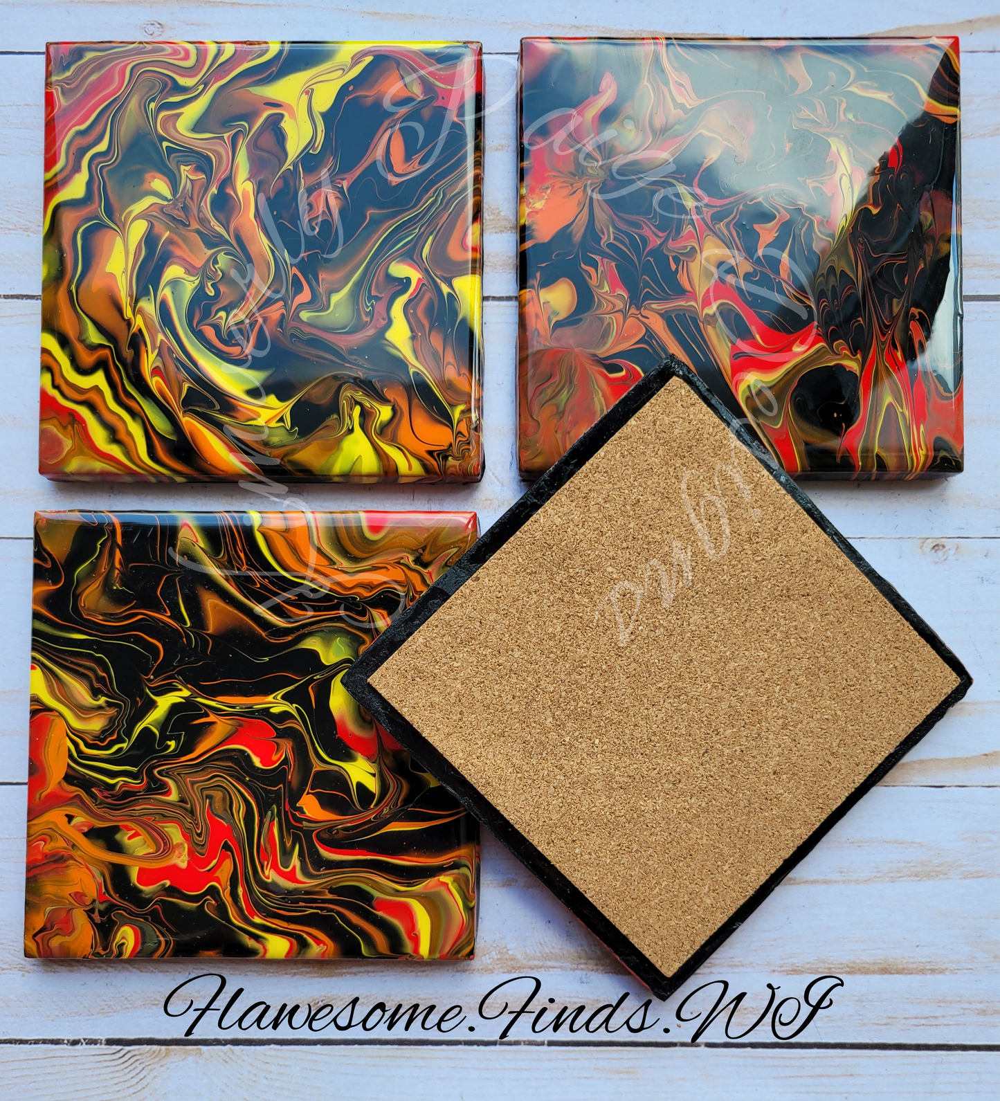 Lava 4-Piece Coaster Set