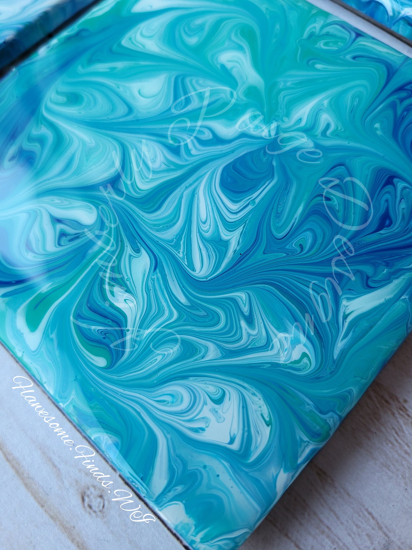 Ocean Blue Swirls 4-Piece Coaster Set