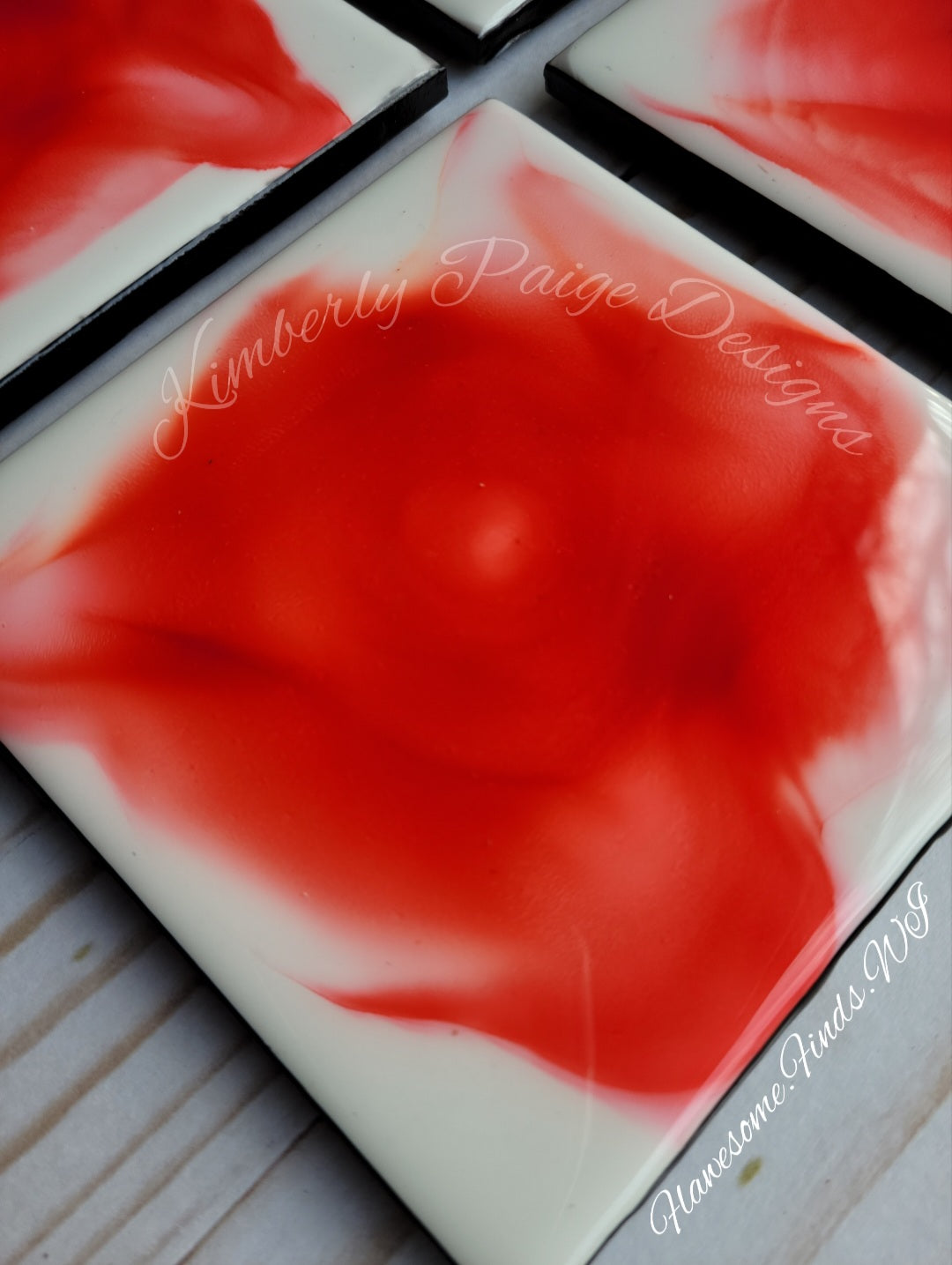 Rosey Red 4 Piece Coaster Set