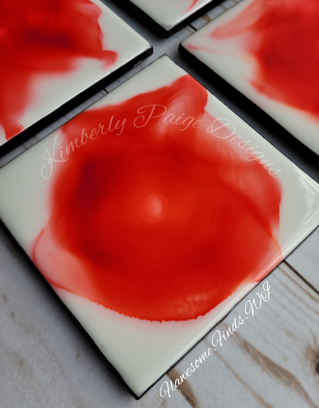 Rosey Red 4 Piece Coaster Set