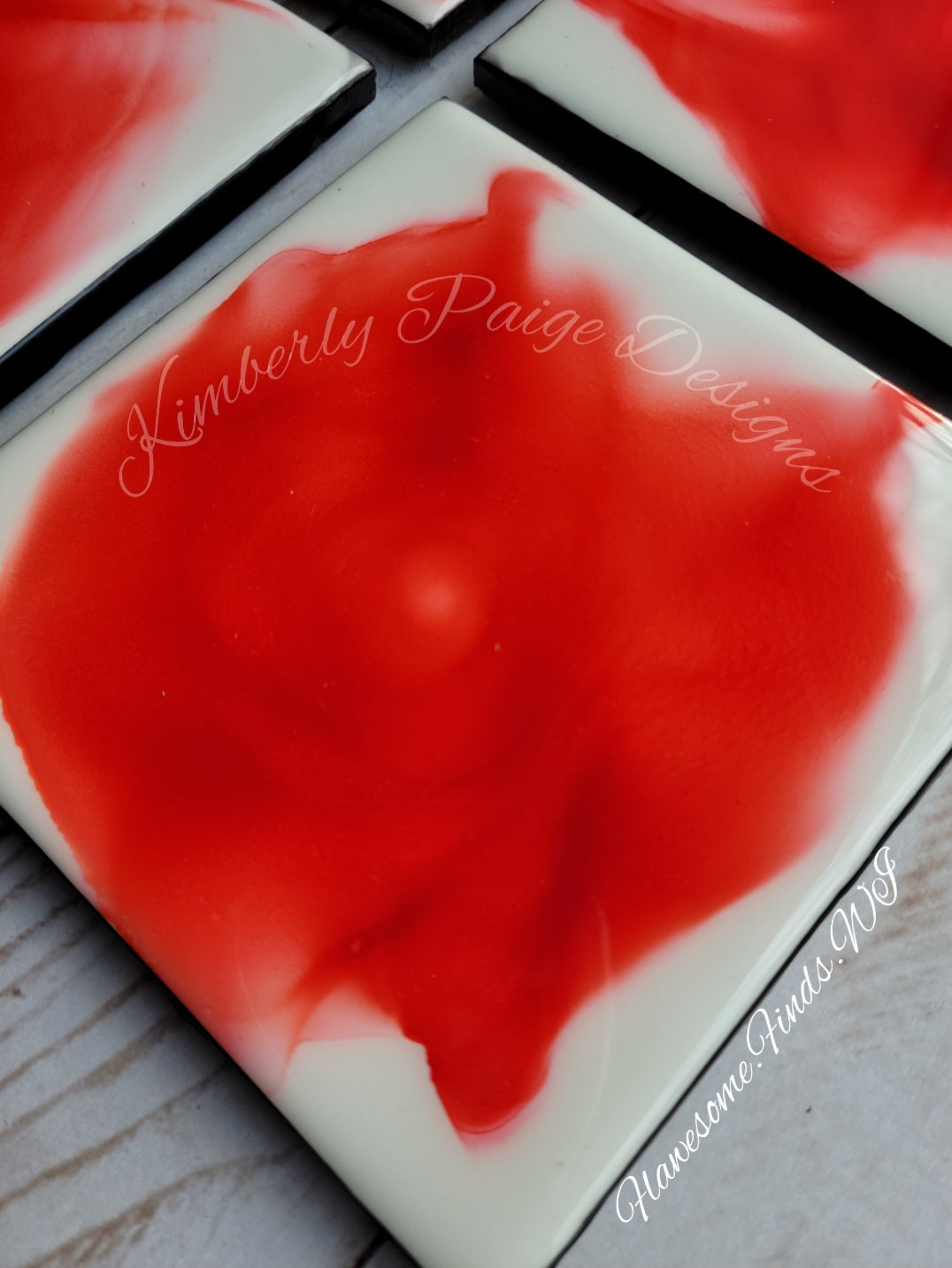 Rosey Red 4 Piece Coaster Set