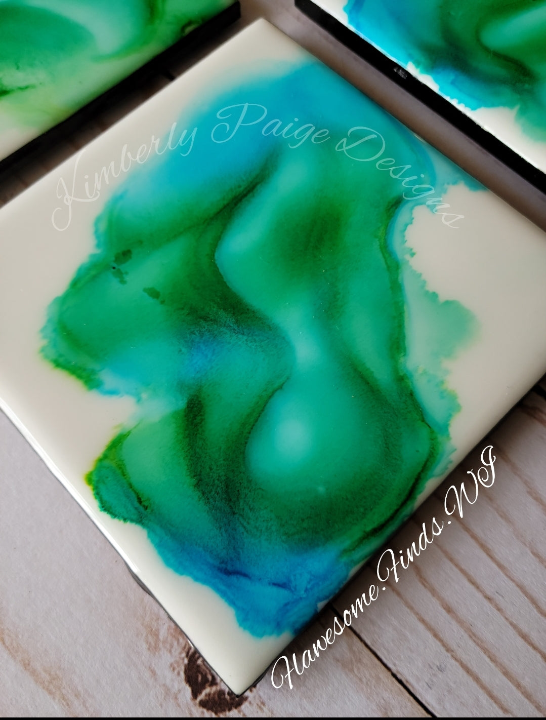 Green/Blue 4 Piece Coaster Set