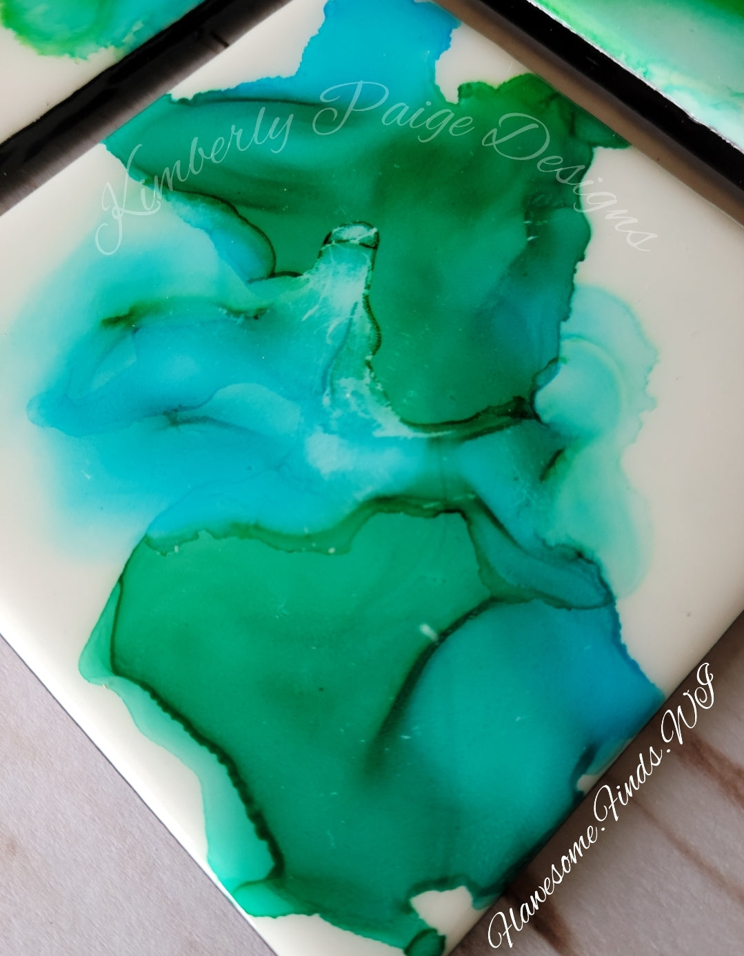 Green/Blue 4 Piece Coaster Set