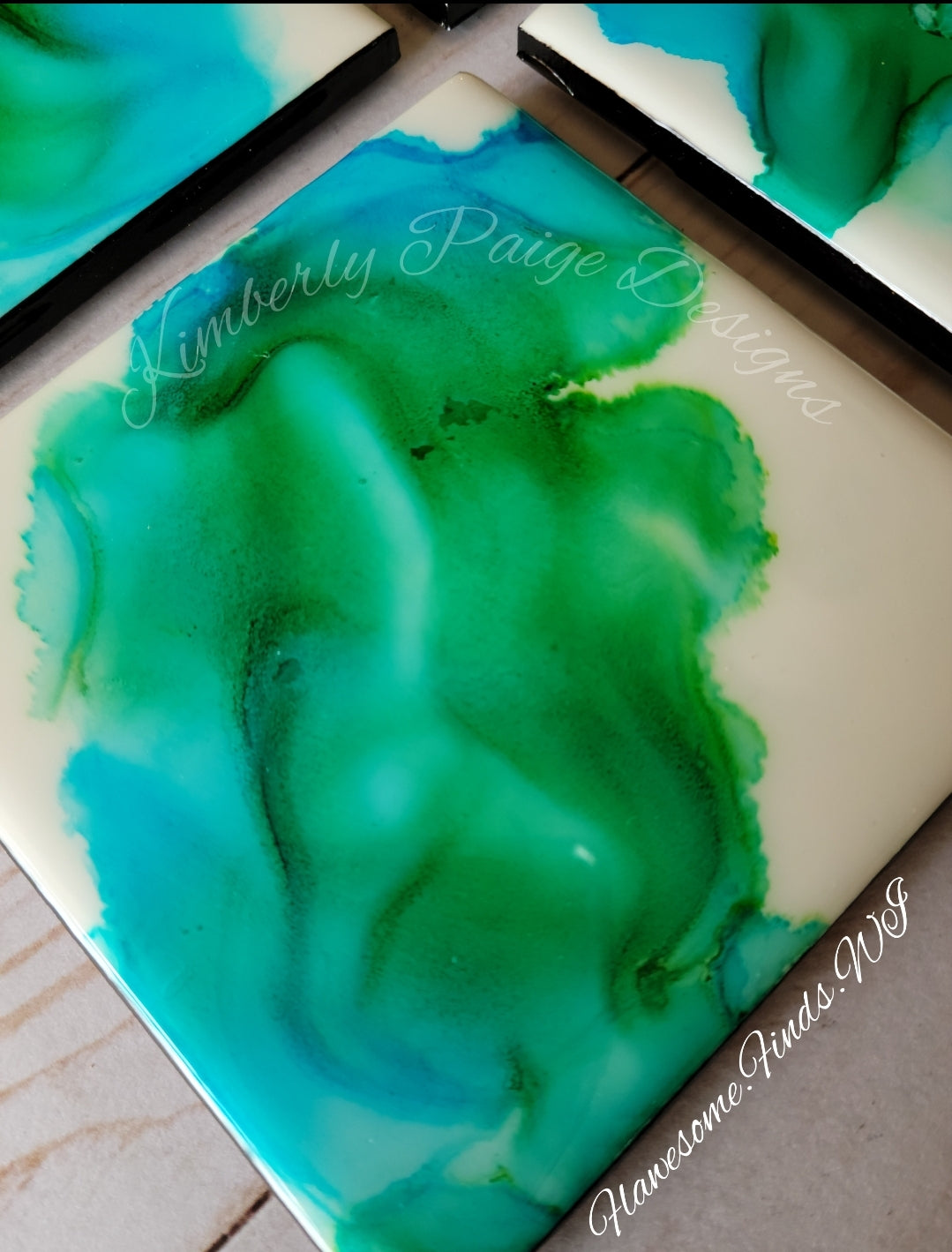 Green/Blue 4 Piece Coaster Set